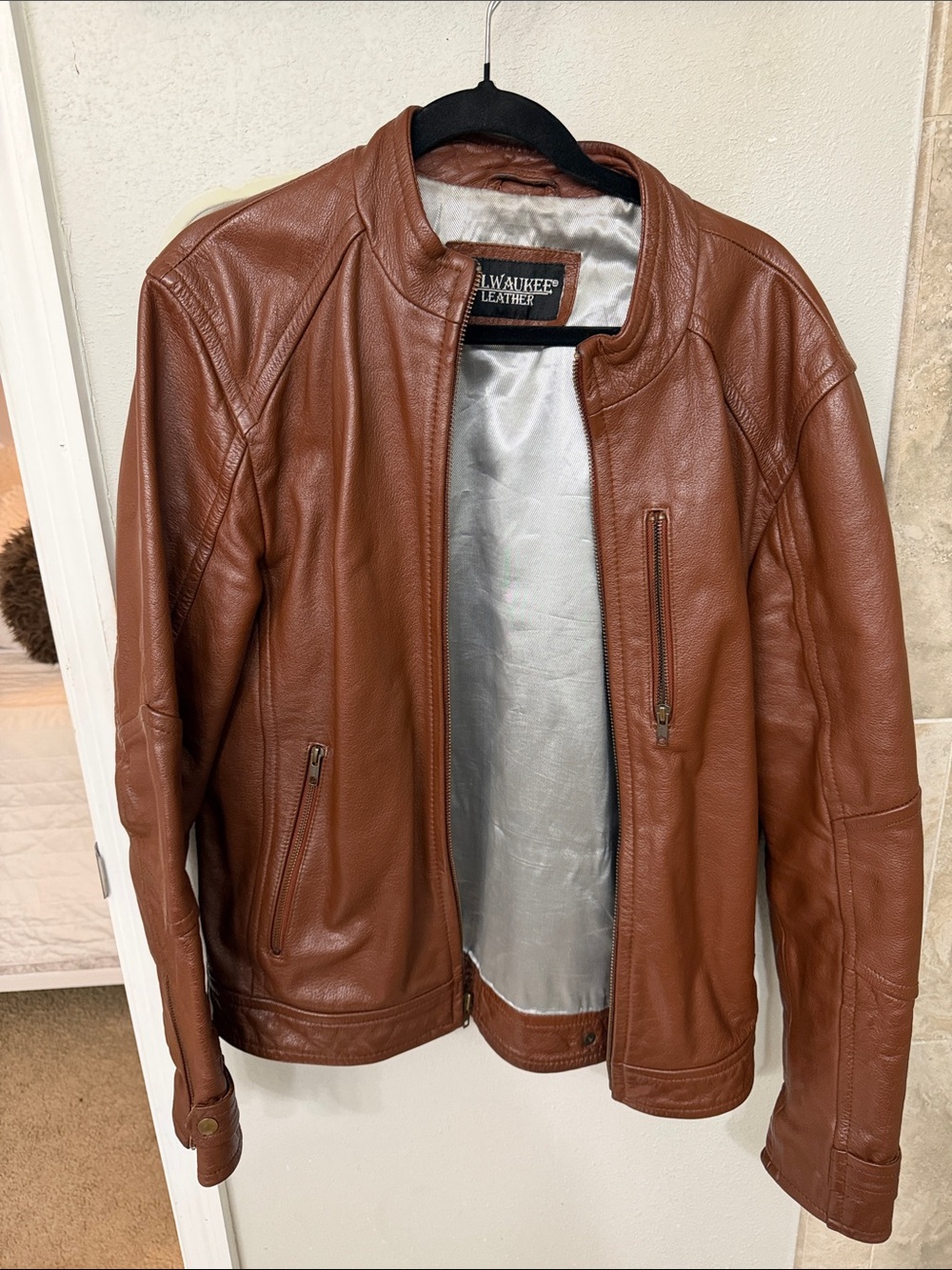 Milwaukee Leather Men's Chestnut Brown Bomber Jacket
